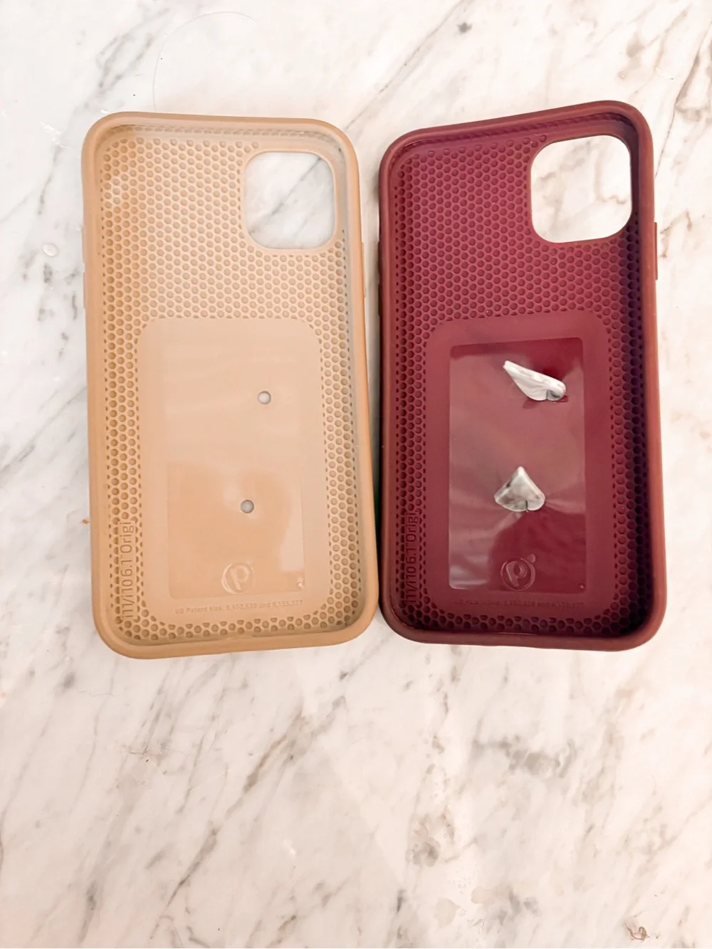 Loopy 2 Cases Neutral Beige and Deep Burgundy two Phone Cases - iPhone 11